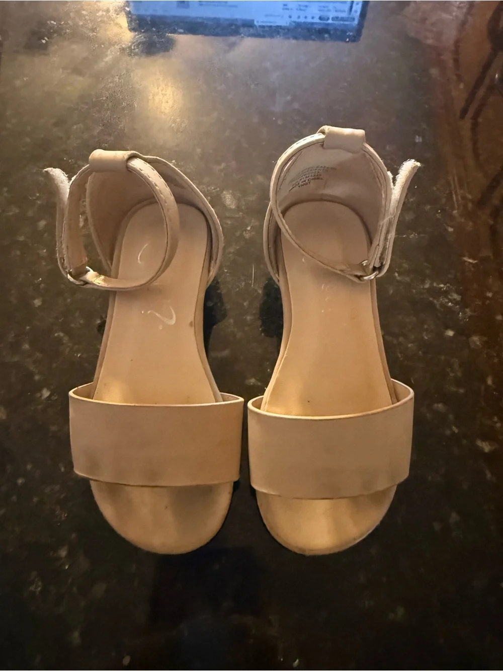 Baby Ankle-Strap Open-Toe Heels in Nude